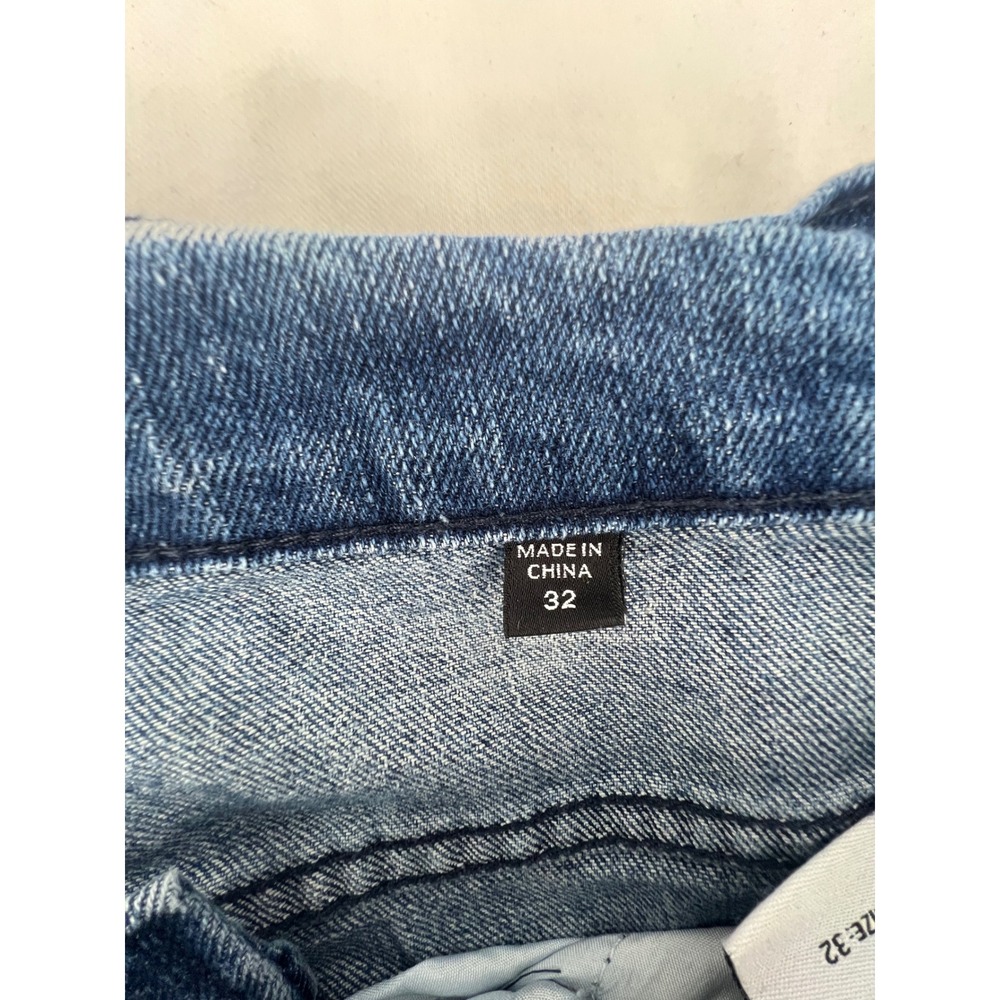 NOVAMEN Mens Designer Jeans Cargo Pockets Embellished Zip Ankle Blue Size 32 - Picture 8 of 13